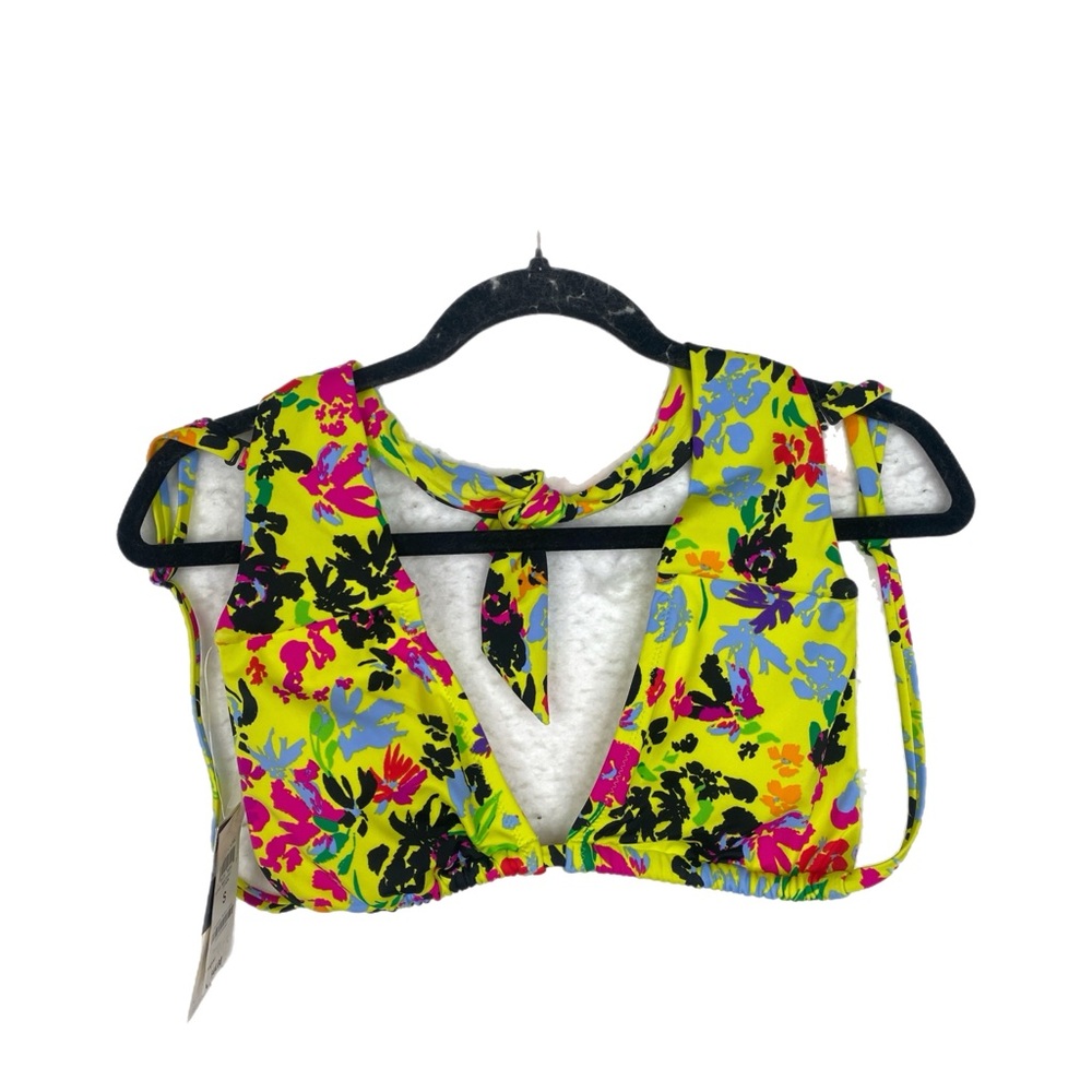 Bar III Women’s Floral Chic 1 bra 6ways Bikini Top Size S Pink,Yellow,Blue NWT